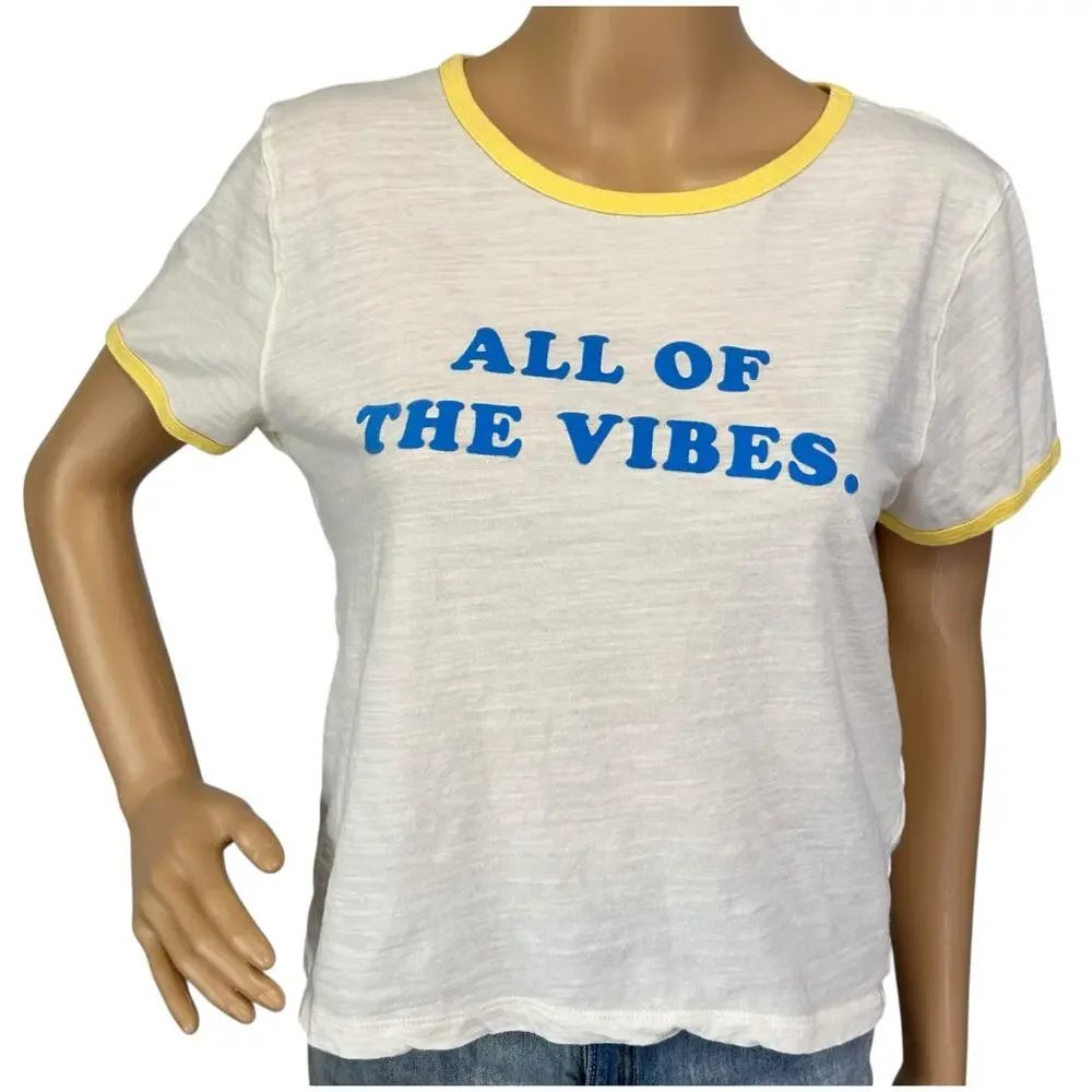 2/$15 J. Crew All Of The Vibes Retro Cotton Tee Shirt BH433 Size M